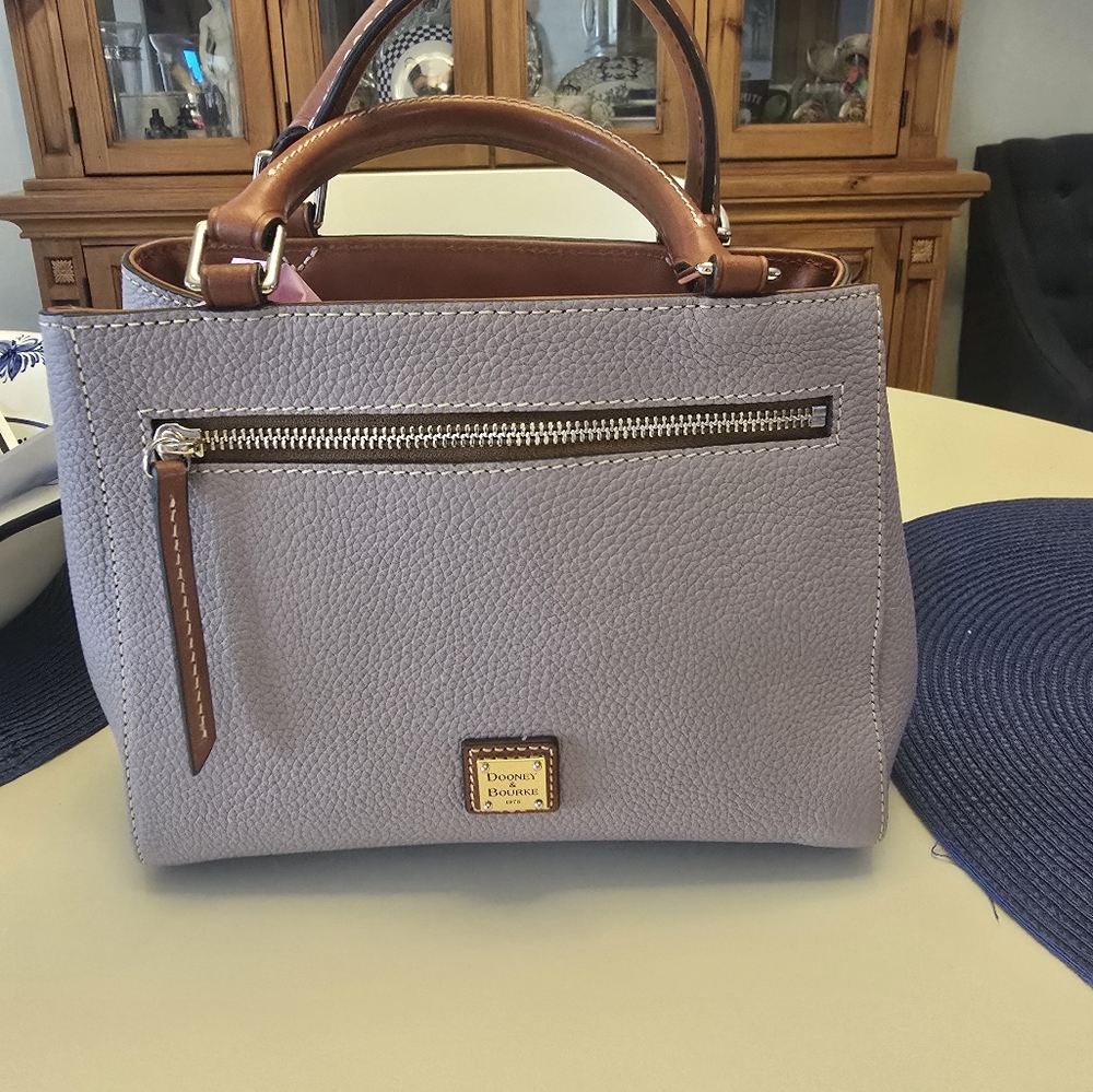 Dooney & Bourke Taupe Leather Handbag.